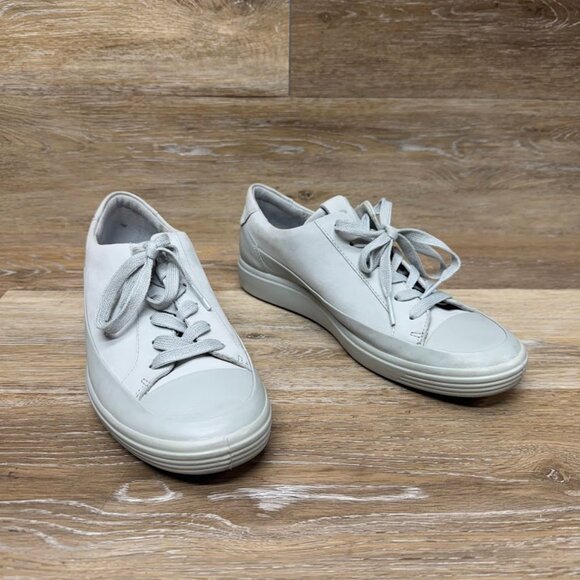 Ecco Soft 7 Monochromatic Light Gray Leather Sneakers Women's Size EU 40 - Picture 5 of 6